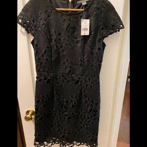 NWT Black lace dress, with gold zipper